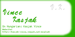 vince kasjak business card